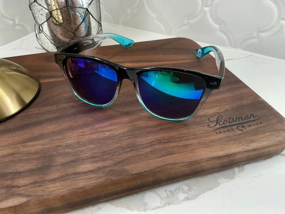 NEFF Daily Shades Wayfarer Sunglasses Blue/Black with Blue Mirrored Lenses